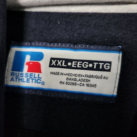 Russell Athletic Men's Navy Hoodie Sweatshirt Pocket Size XXL - Picture 4 of 6